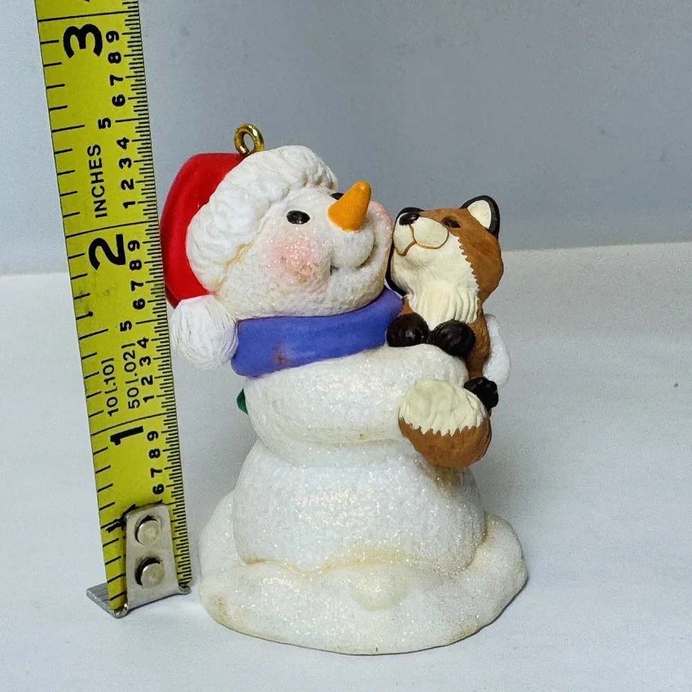 Snow Buddies Christmas Ornament‎ Snowman With Fox 1999 Vtg